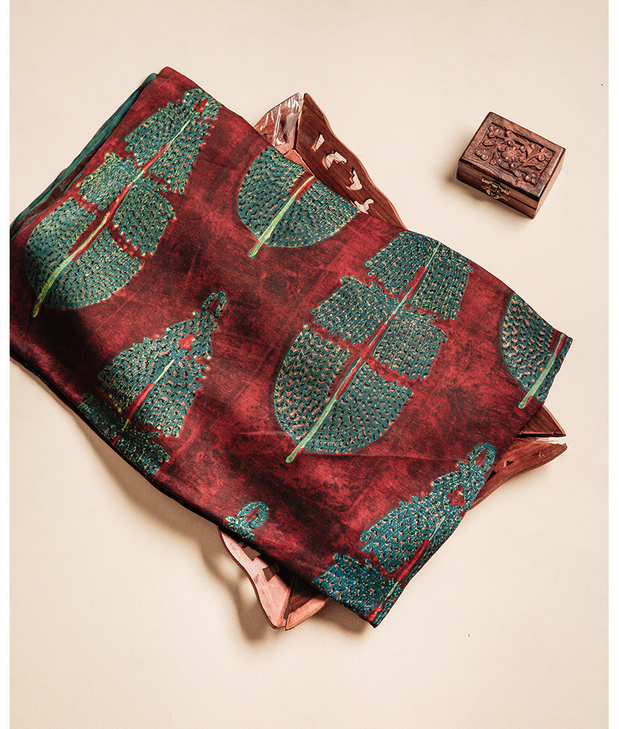 VANASPATHI MODAL SILK BLOCK PRINTED FABRIC