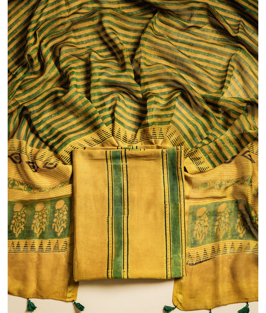 PURE MAHESHWARI CHANDERI AJRAKH SUIT SET