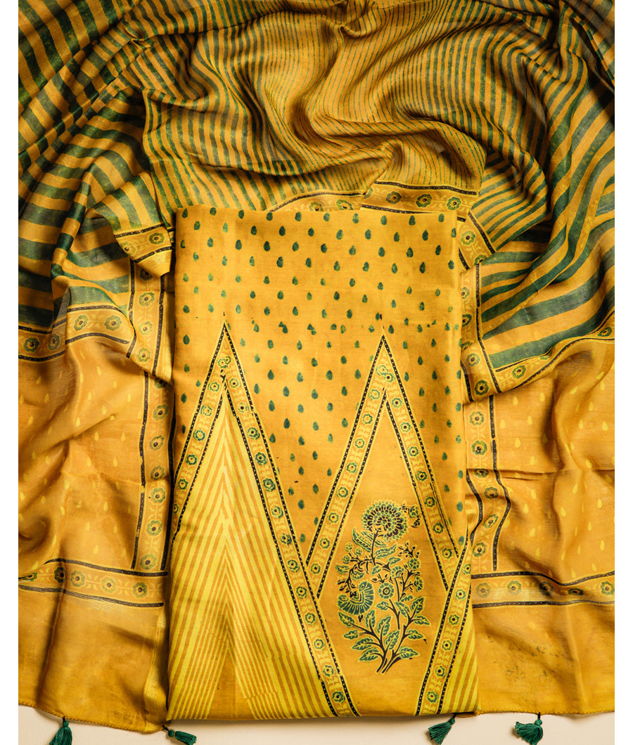 PURE MAHESHWARI CHANDERI AJRAKH SUIT SET