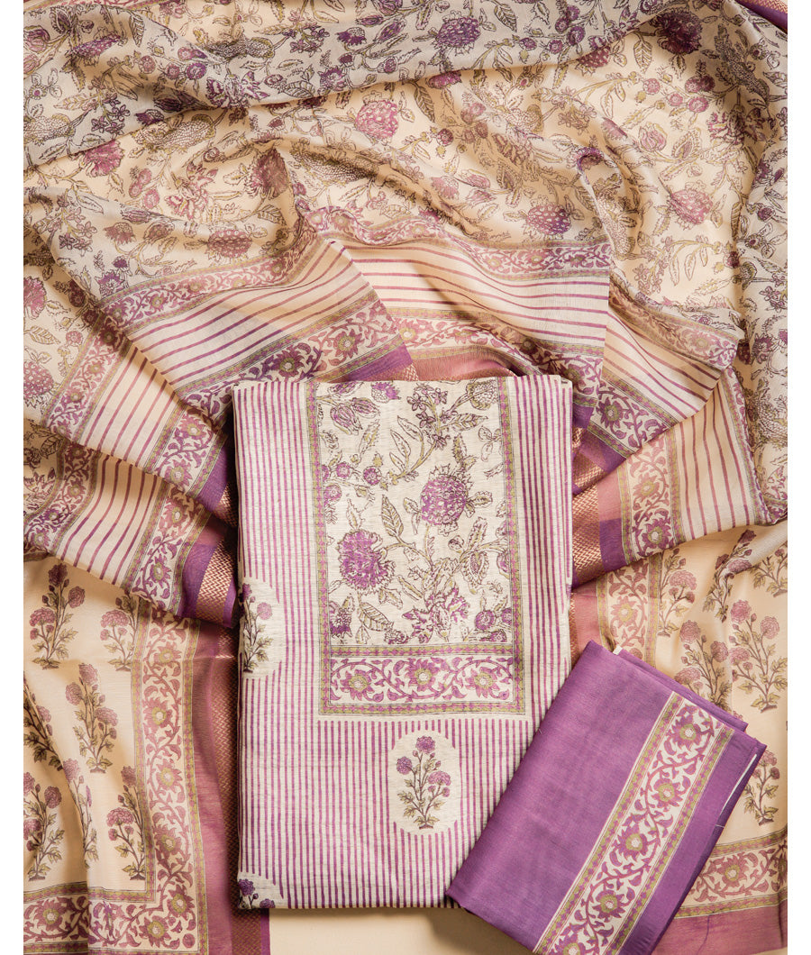 CHANDERI SUIT SET