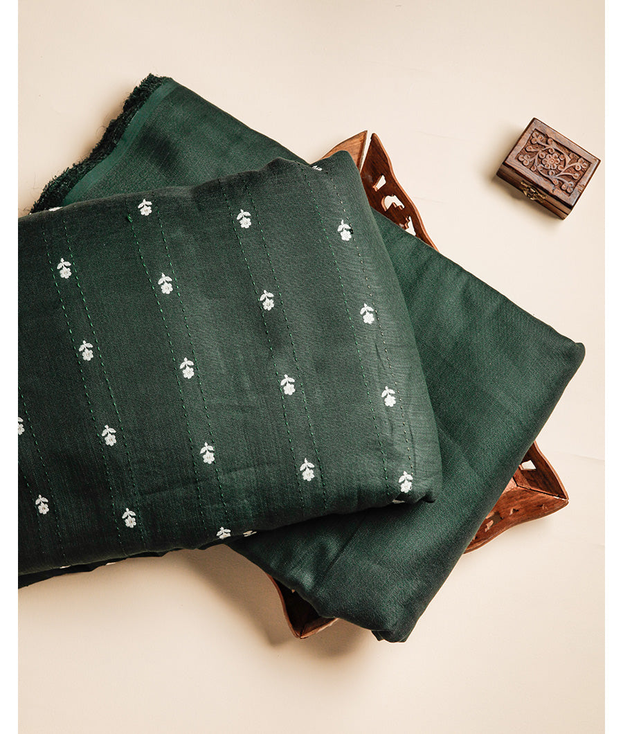 SEMI LINEN EMBROIDERED & PLAIN FABRICS