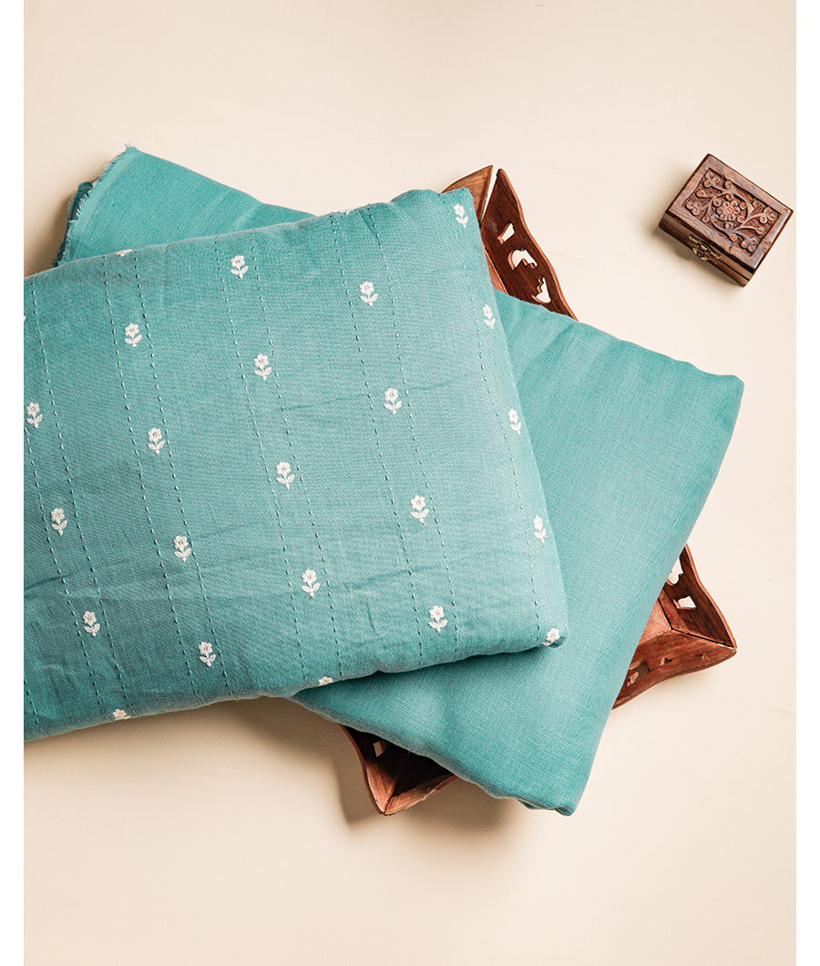 SEMI LINEN EMBROIDERED & PLAIN FABRICS