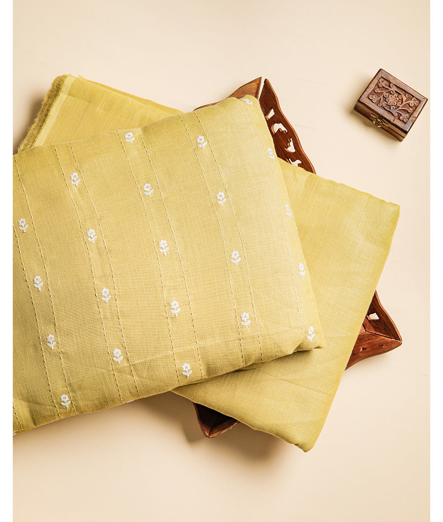SEMI LINEN EMBROIDERED & PLAIN FABRICS