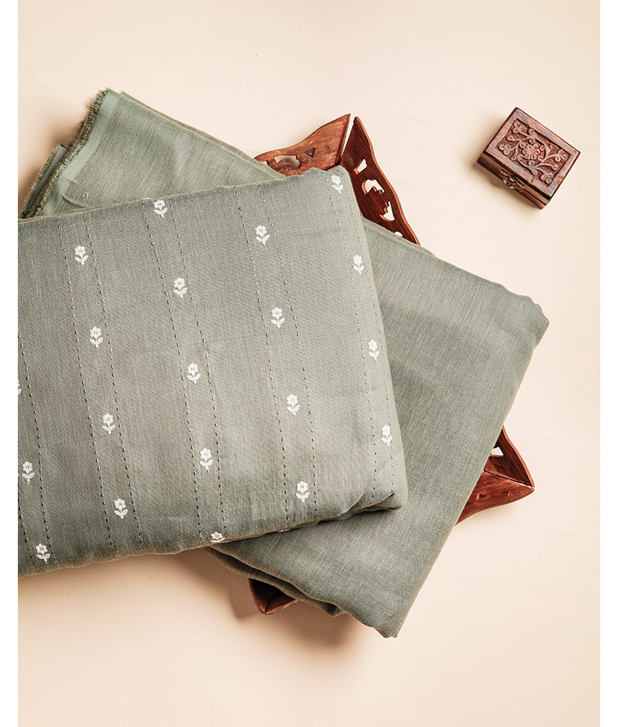 SEMI LINEN EMBROIDERED & PLAIN FABRICS