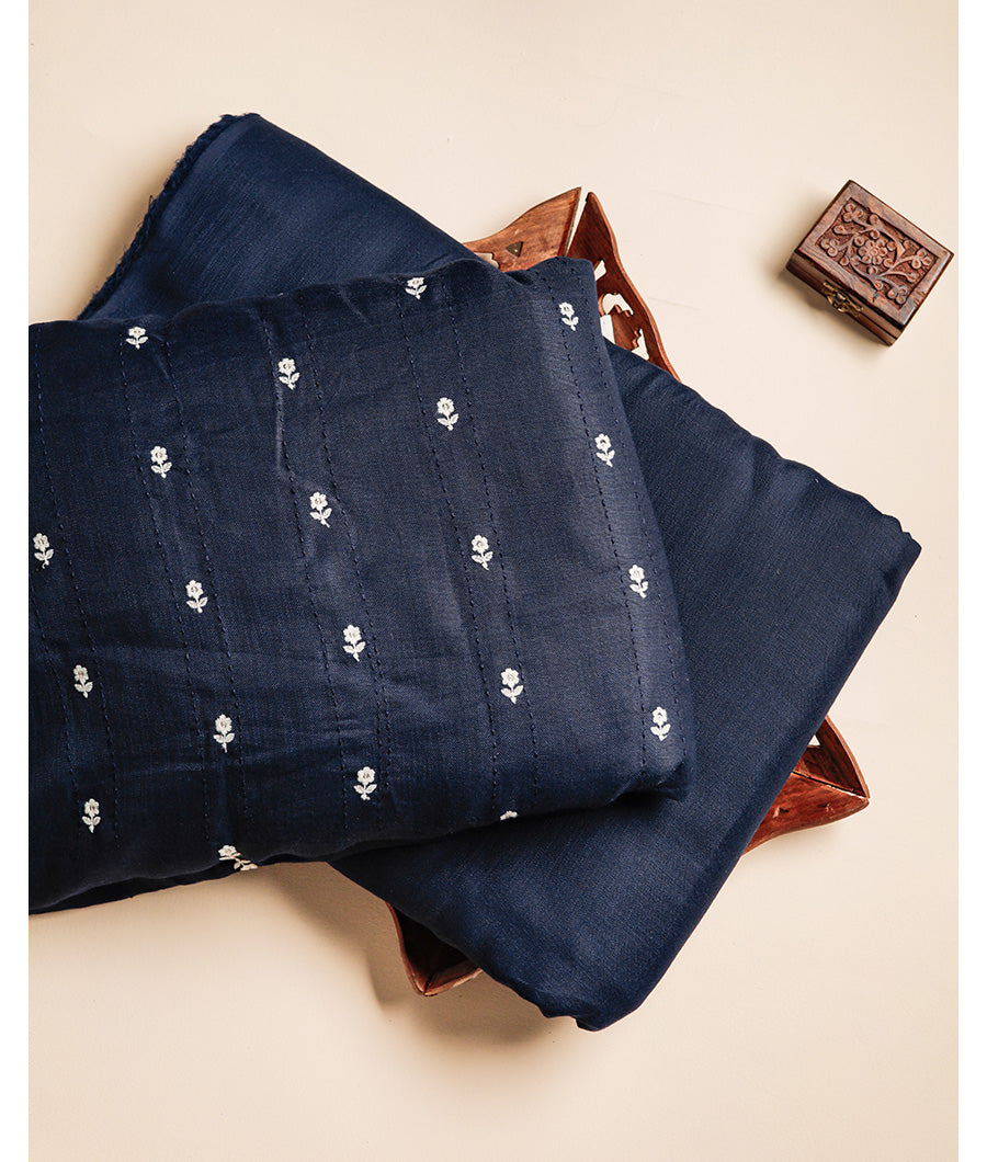 SEMI LINEN EMBROIDERED & PLAIN FABRICS