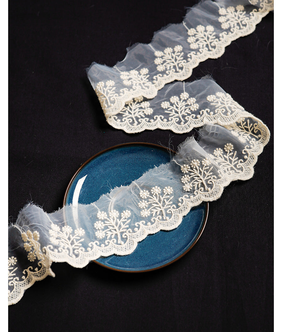 PREMIUM EMBROIDERED ORGANZA LACE TRIM