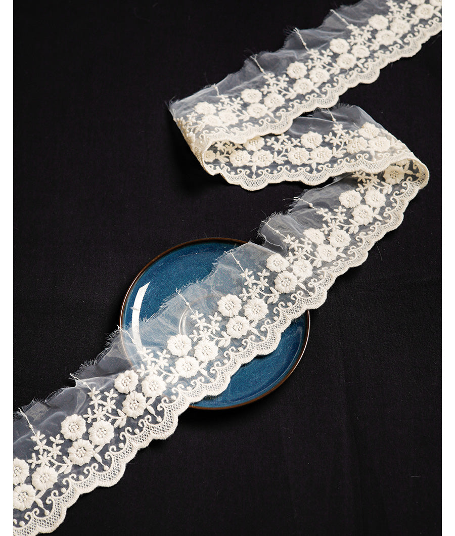 PREMIUM EMBROIDERED ORGANZA LACE TRIM