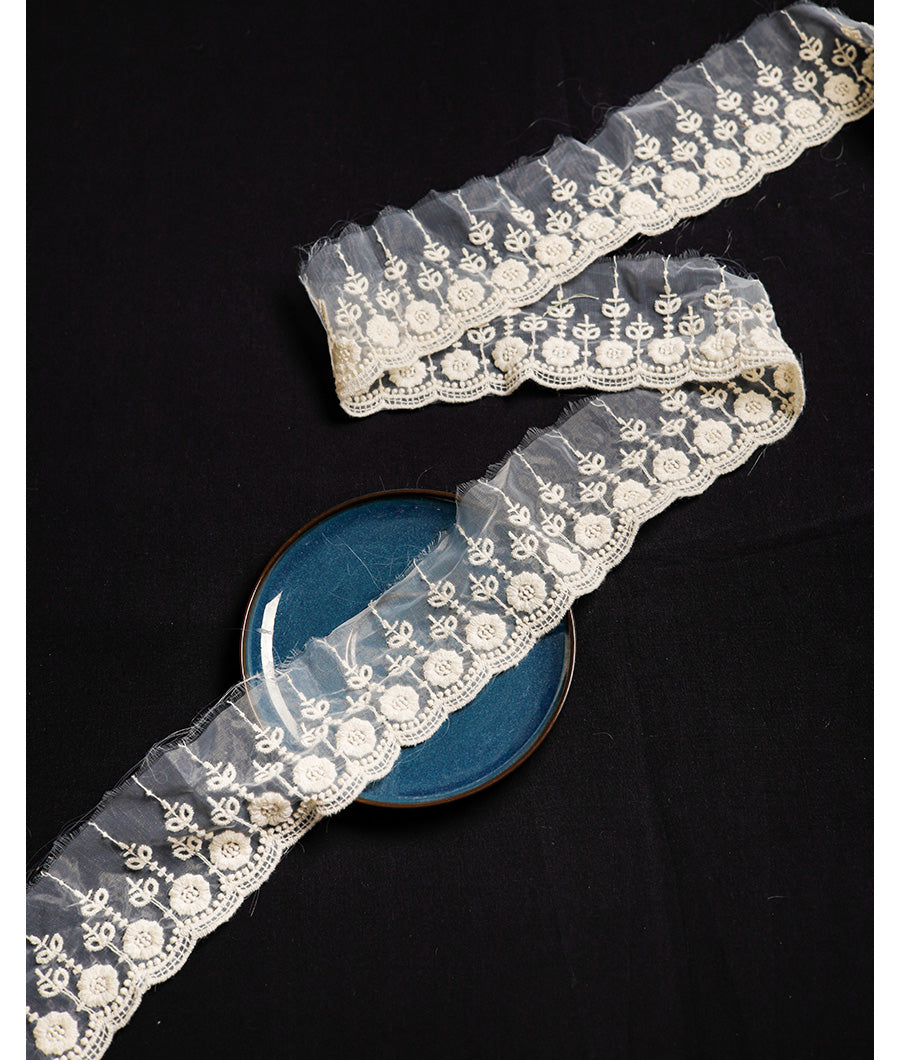 PREMIUM EMBROIDERED ORGANZA LACE TRIM