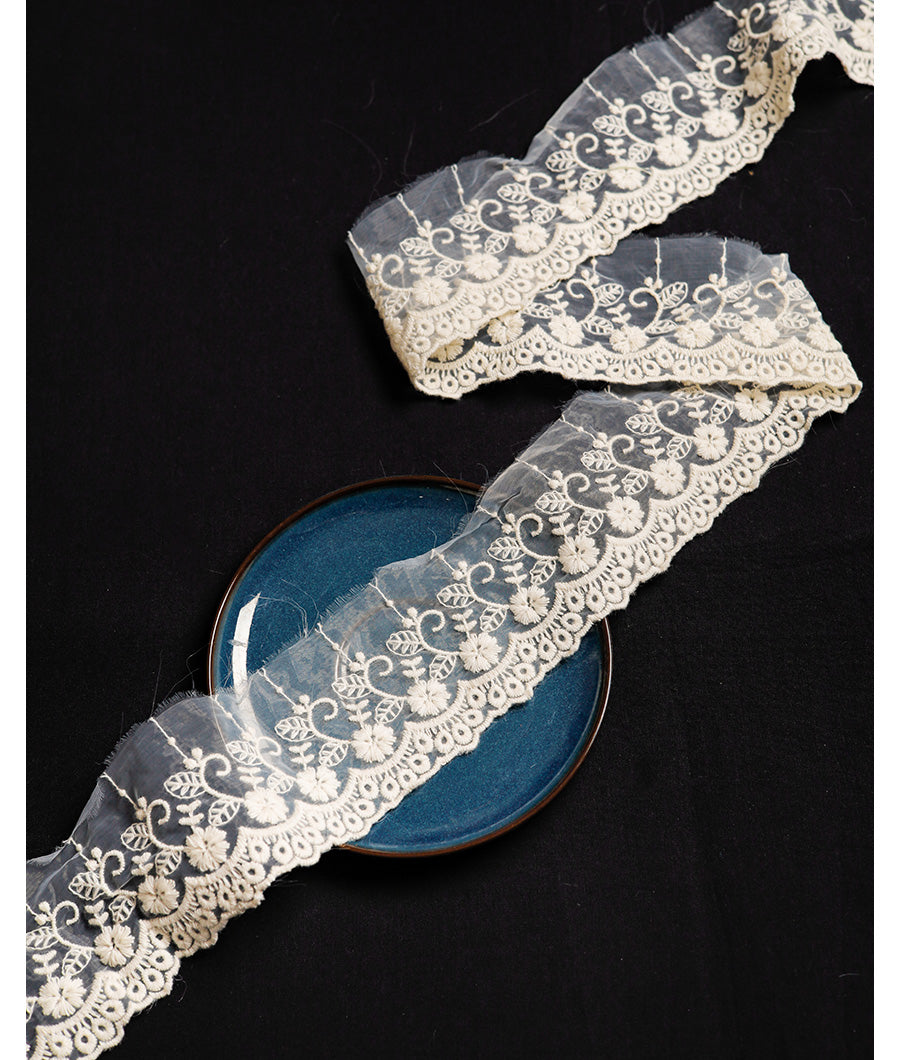 PREMIUM EMBROIDERED ORGANZA LACE TRIM