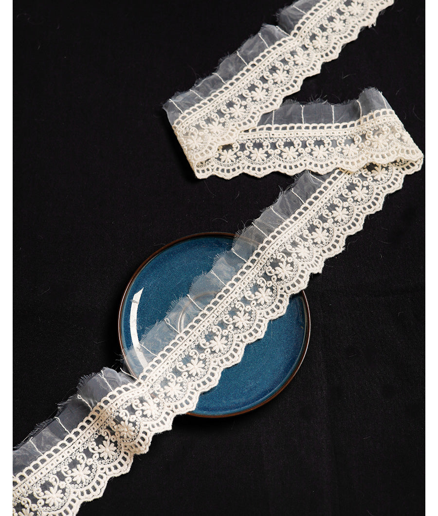 PREMIUM EMBROIDERED ORGANZA LACE TRIM