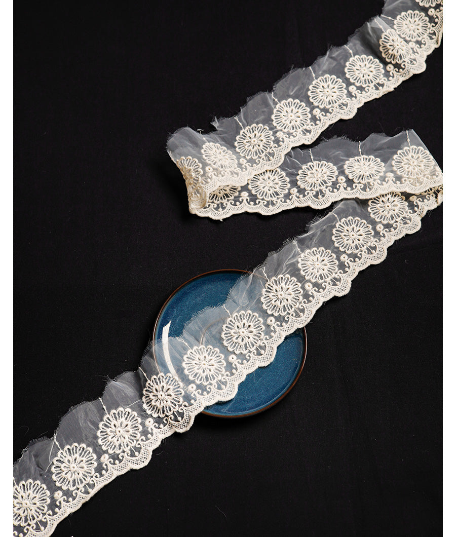 PREMIUM EMBROIDERED ORGANZA LACE TRIM