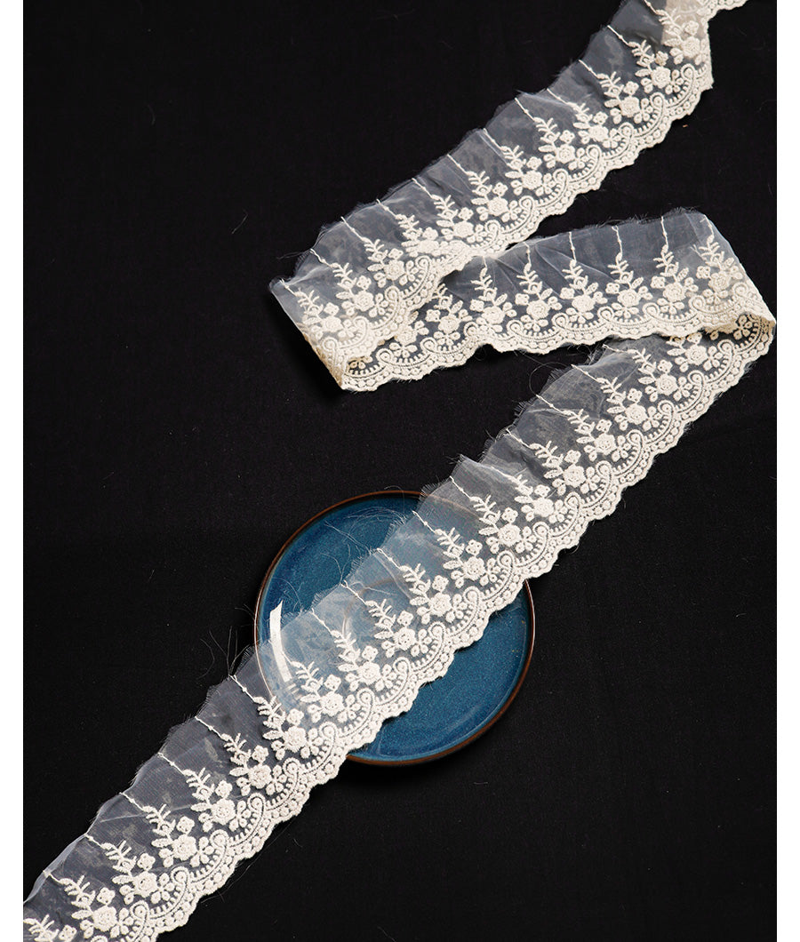PREMIUM EMBROIDERED ORGANZA LACE TRIM