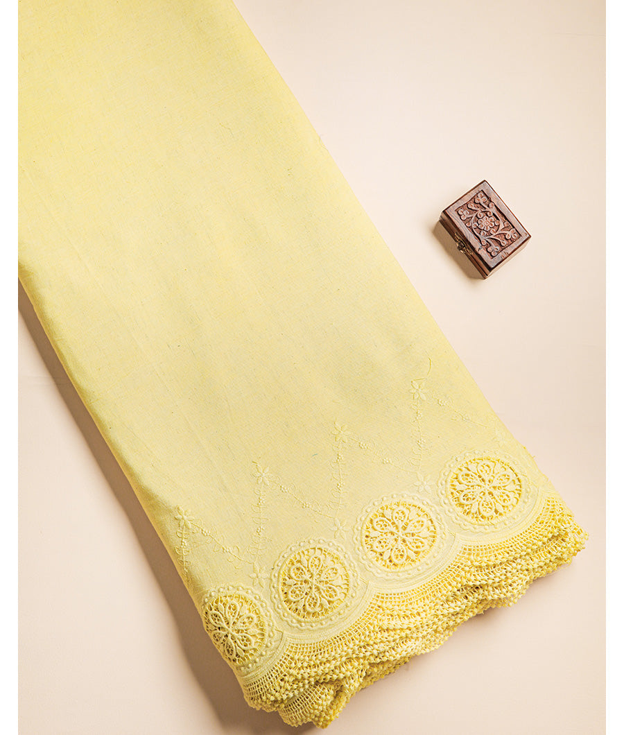 COTTON SCHIFFLI BORDER EMBROIDERED FABRIC