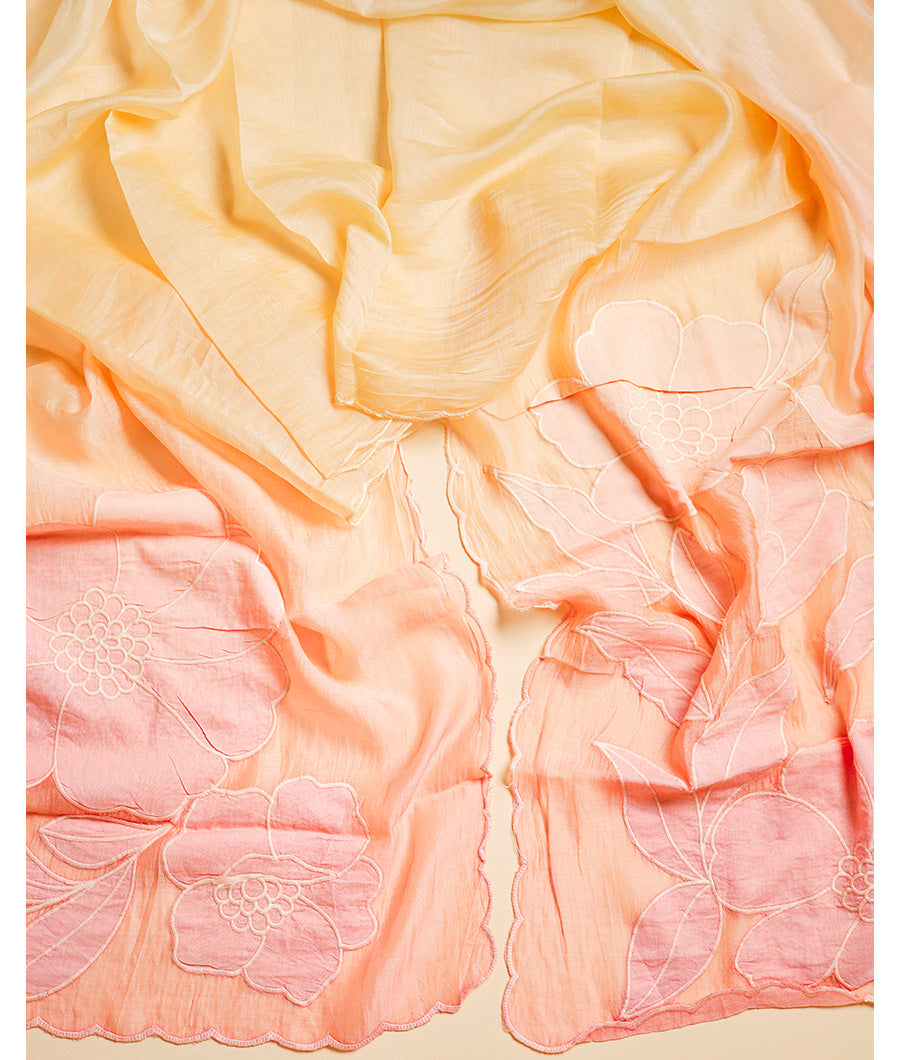 MUL CHANDERI APPLIQUE WORK DUPATTA