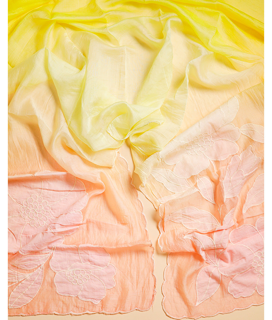 MUL CHANDERI APPLIQUE WORK DUPATTA
