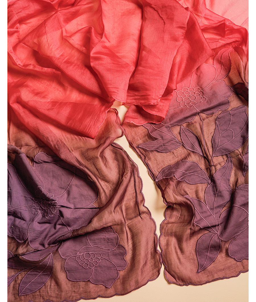 MUL CHANDERI APPLIQUE WORK DUPATTA