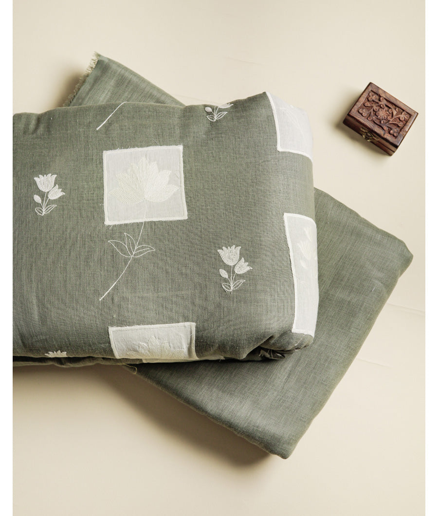 SEMI LINEN EMBROIDERED & PLAIN FABRICS
