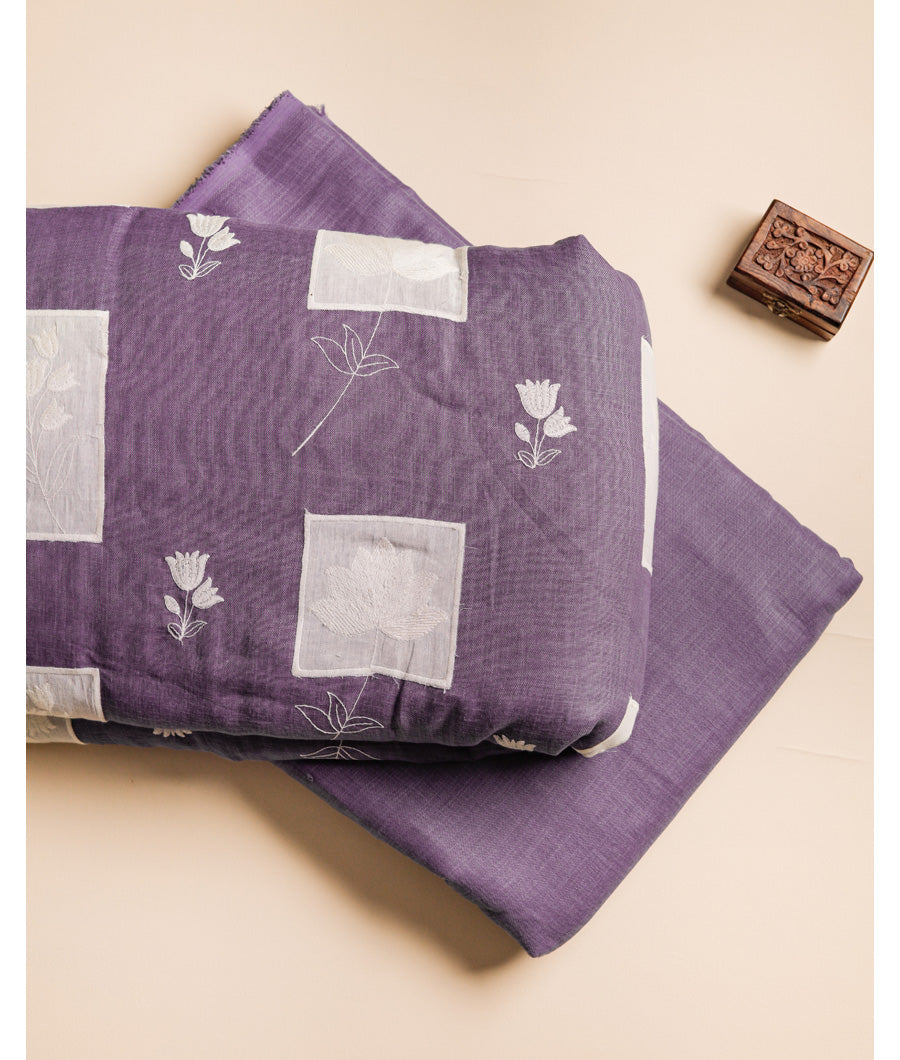 SEMI LINEN EMBROIDERED & PLAIN FABRICS