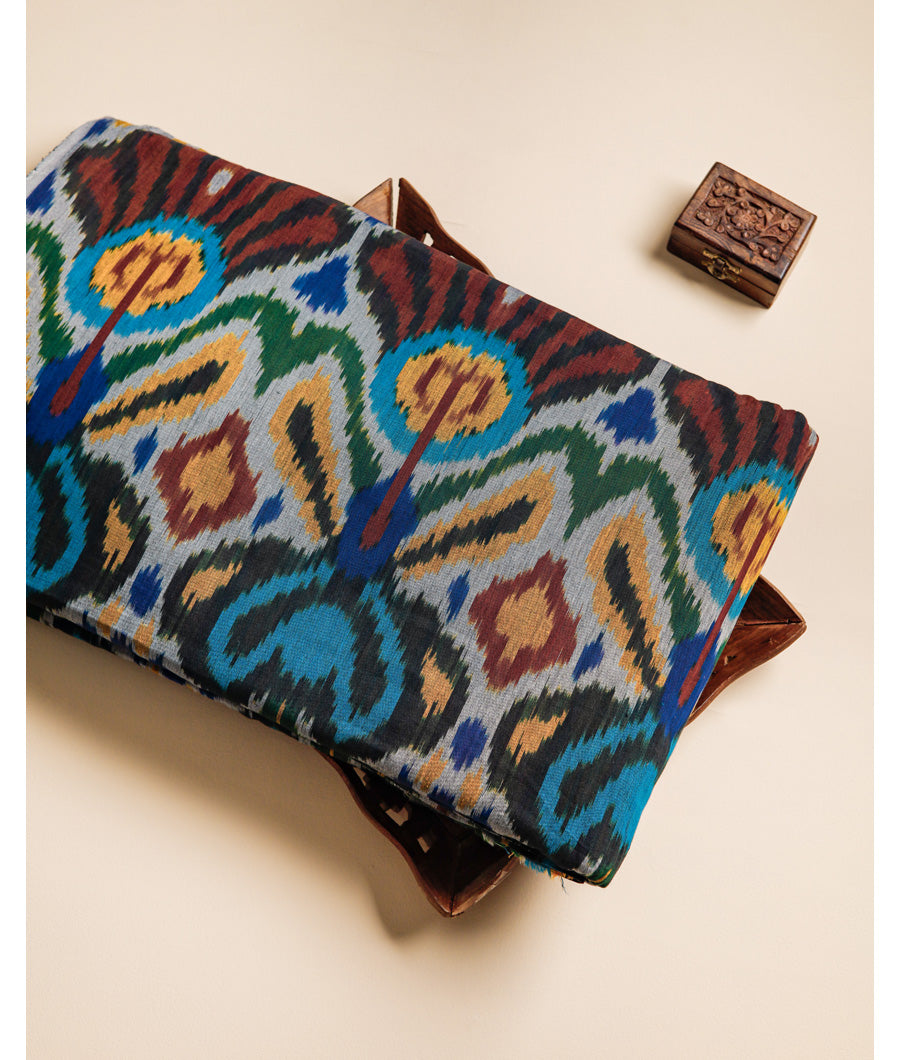 UZBEKISTAN COTTON HANDLOOM IKAT FABRIC