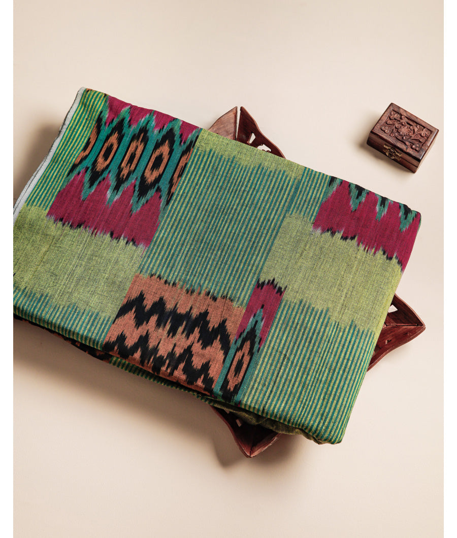 UZBEKISTAN COTTON HANDLOOM IKAT FABRIC