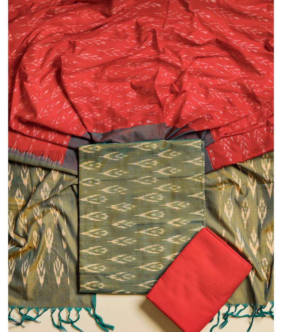 MERCERIZED COTTON WOVEN IKAT SUIT SET