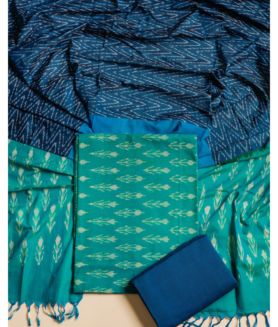 MERCERIZED COTTON WOVEN IKAT SUIT SET