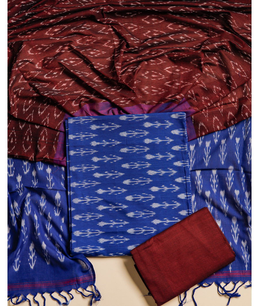 MERCERIZED COTTON WOVEN IKAT SUIT SET