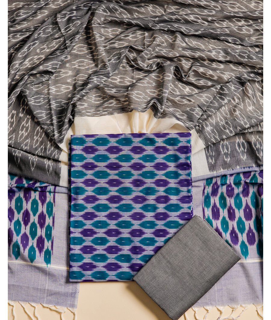 MERCERIZED COTTON WOVEN IKAT SUIT SET