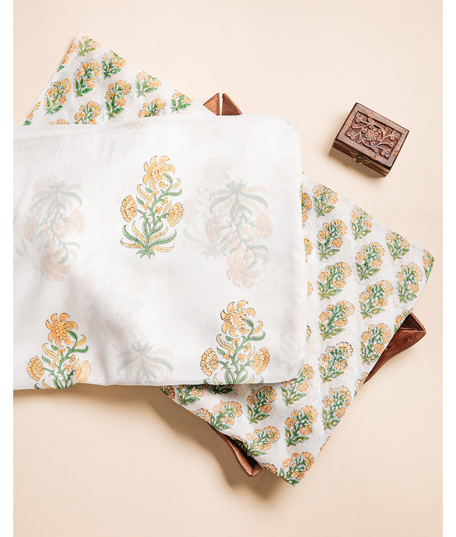 VISCOSE GEORGETTE HANDBLOCK PRINTED FABRIC