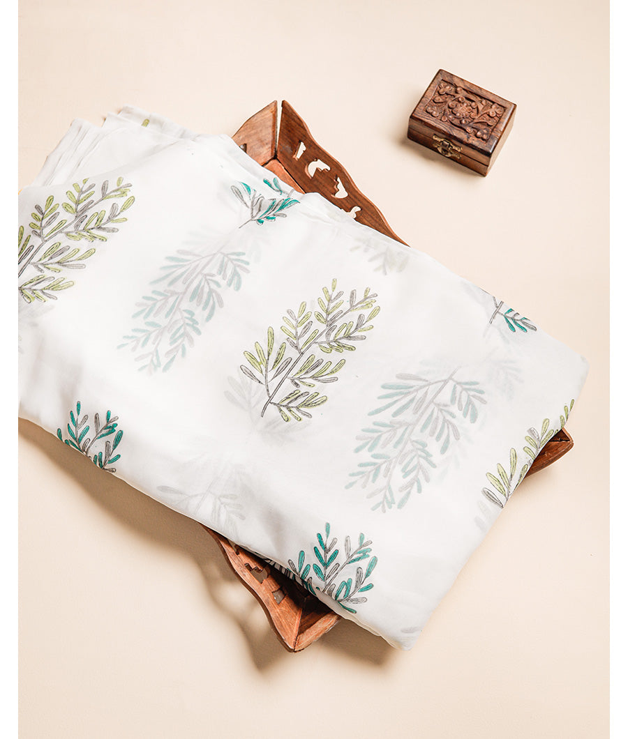 VISCOSE GEORGETTE HANDBLOCK PRINTED FABRIC