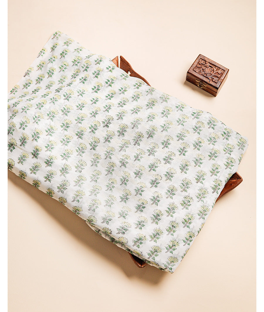 VISCOSE GEORGETTE HANDBLOCK PRINTED FABRIC