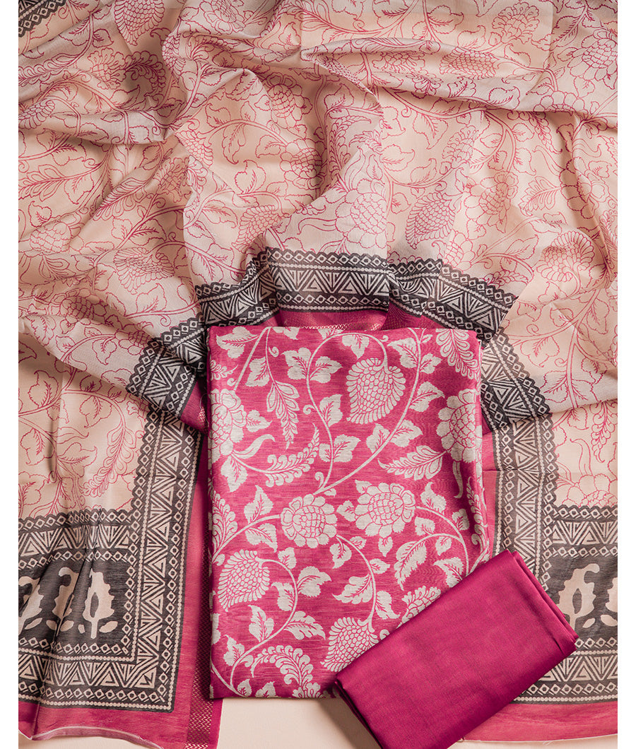 CHANDERI PRINTED SUIT SET