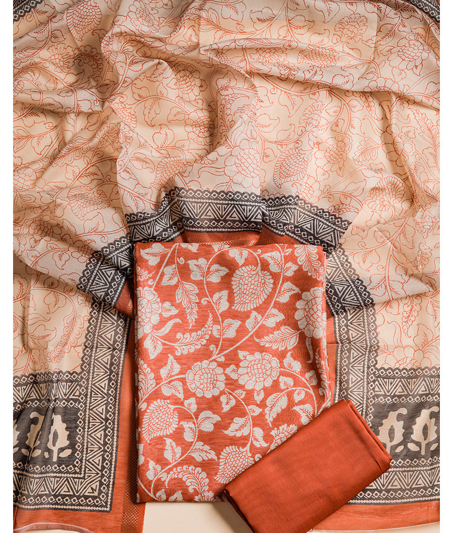 CHANDERI PRINTED SUIT SET