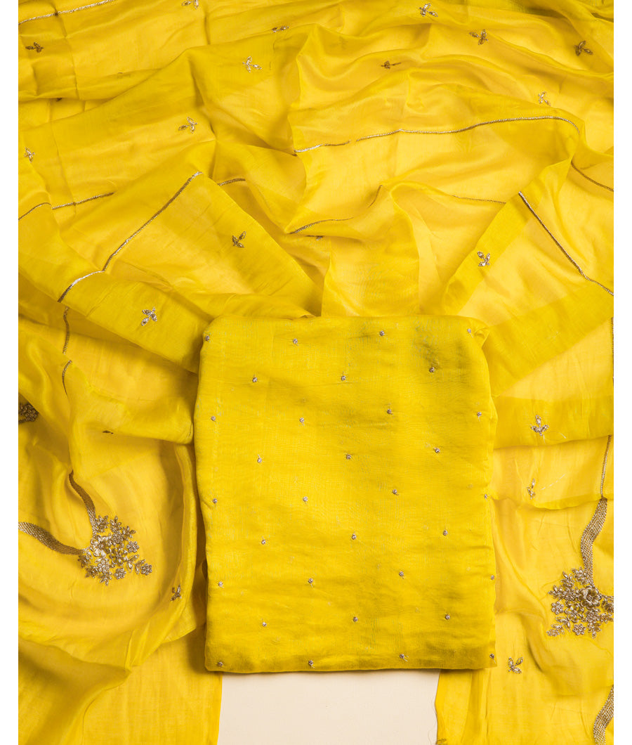 PURE MUL CHANDERI EMBROIDERED 2 PIECE SET