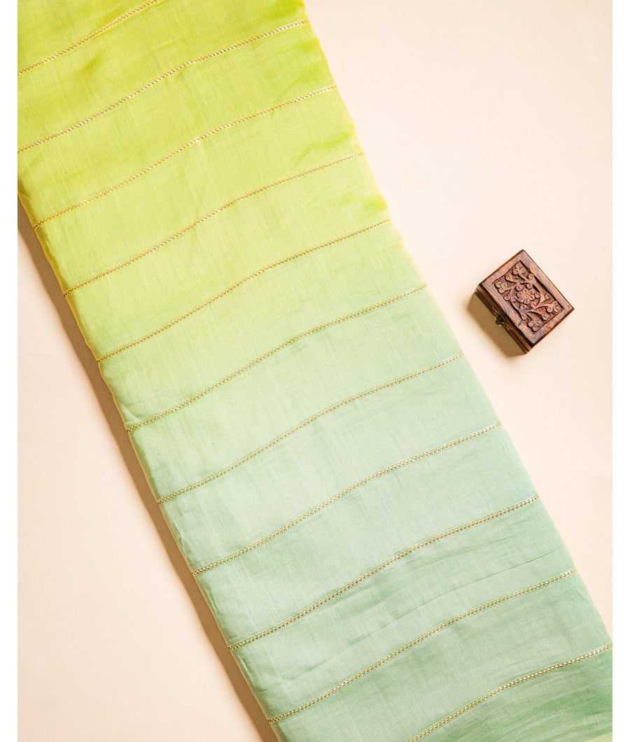 PURE MUL CHANDERI EMBROIDERED FABRIC