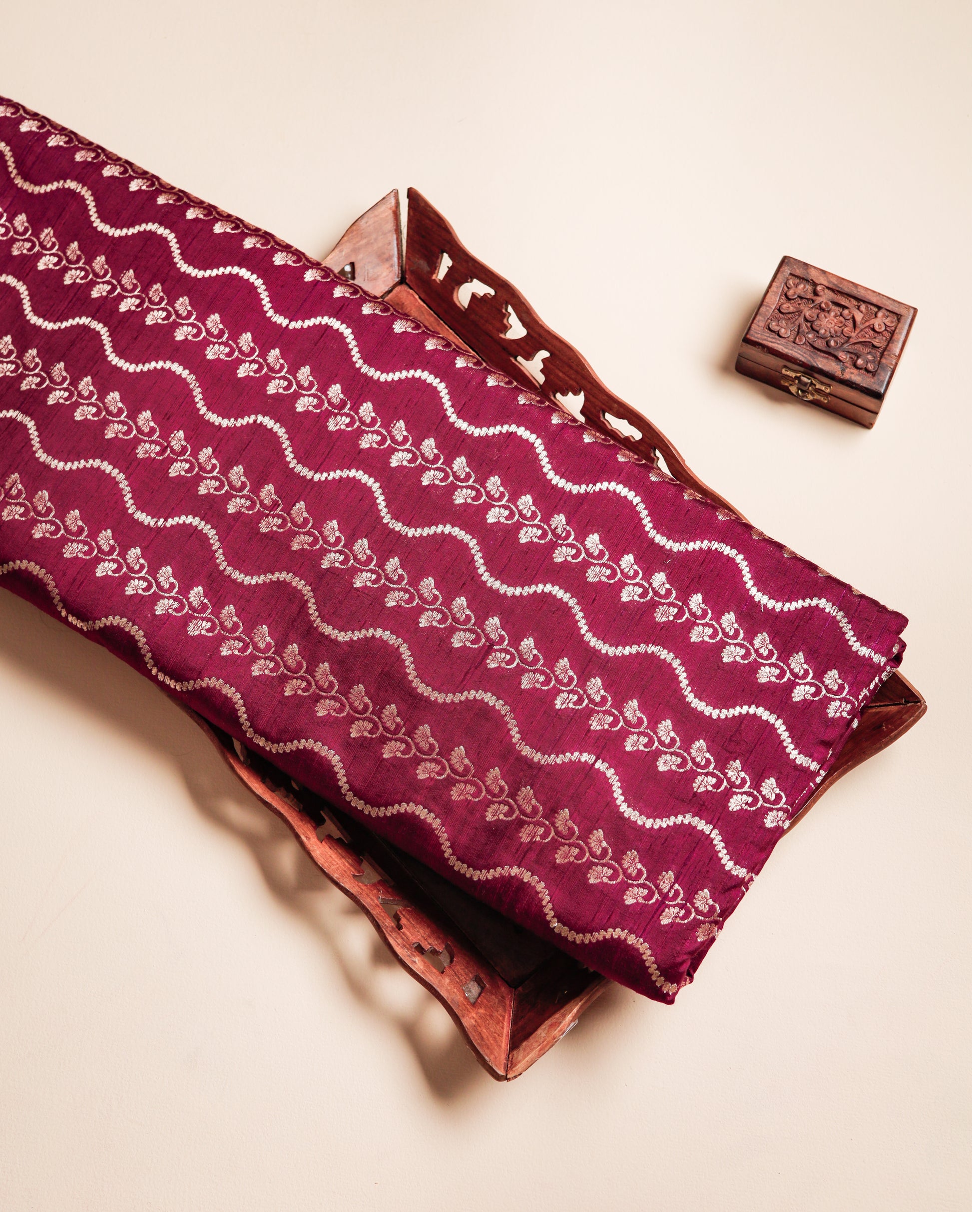 ROYAL LINEAGE PURE HANDLOOM BANARASI DUPION SILK FABRIC