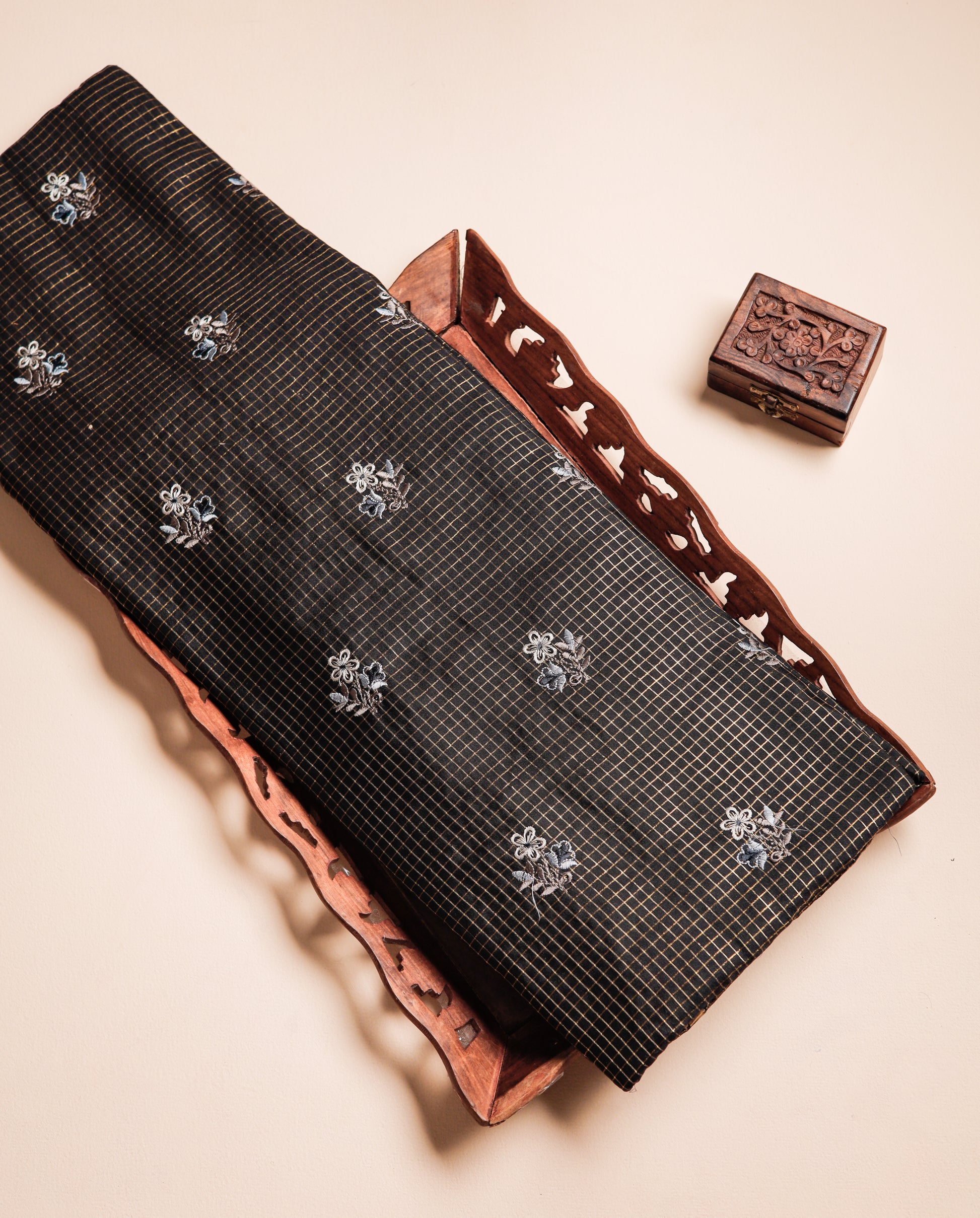PURE BANARASI SILK EMBROIDERED FABRIC