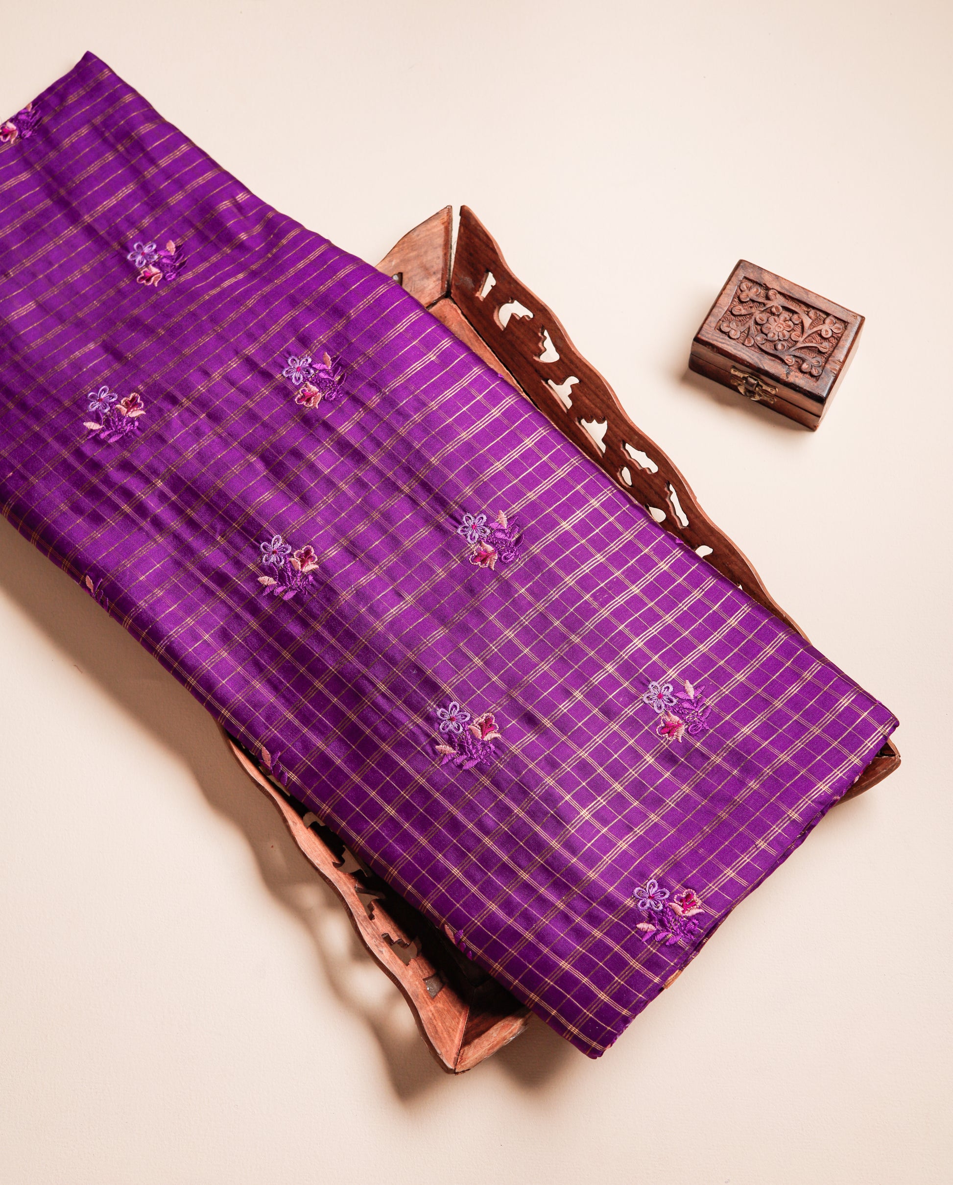 PURE BANARASI SILK EMBROIDERED FABRIC