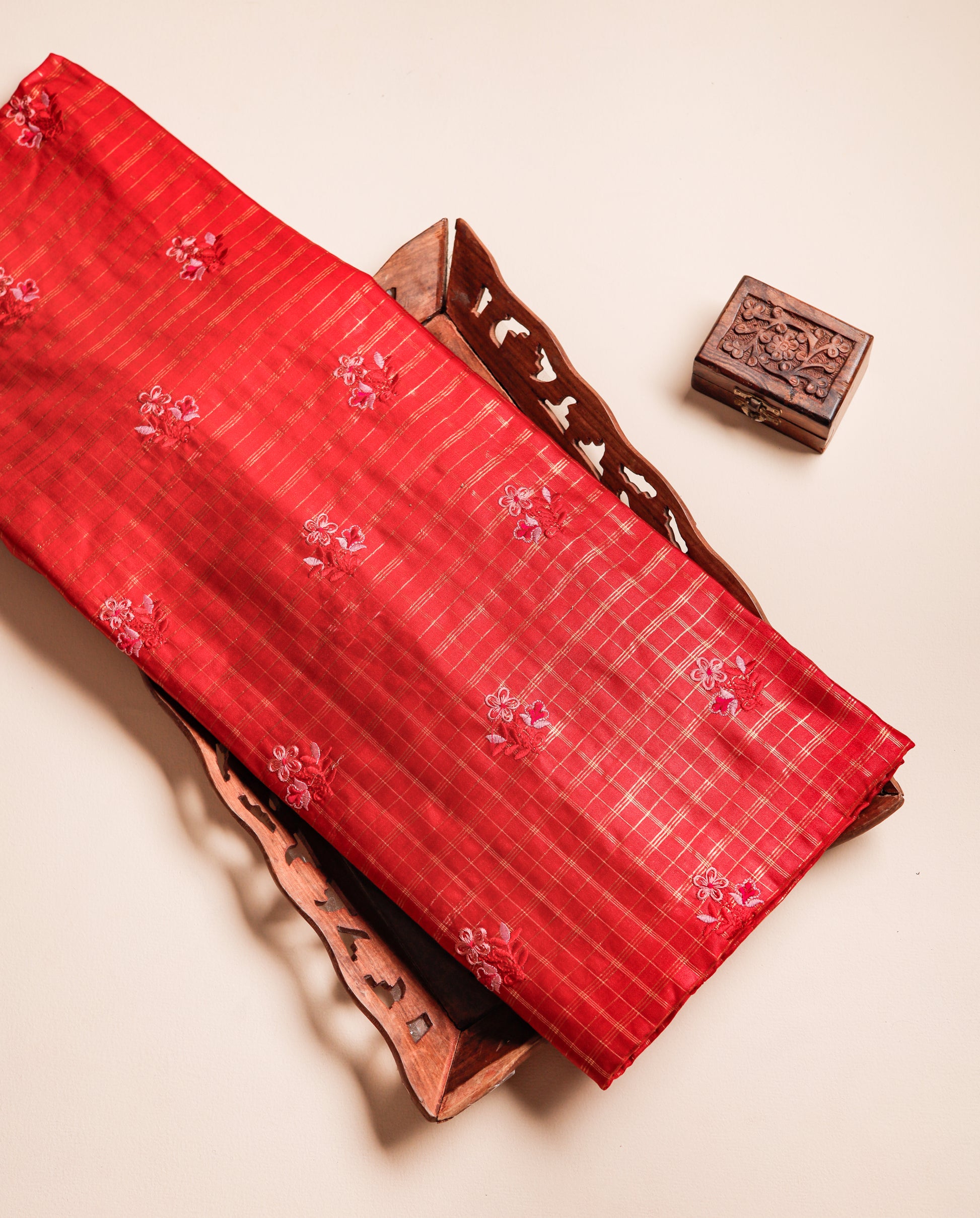 PURE BANARASI SILK EMBROIDERED FABRIC