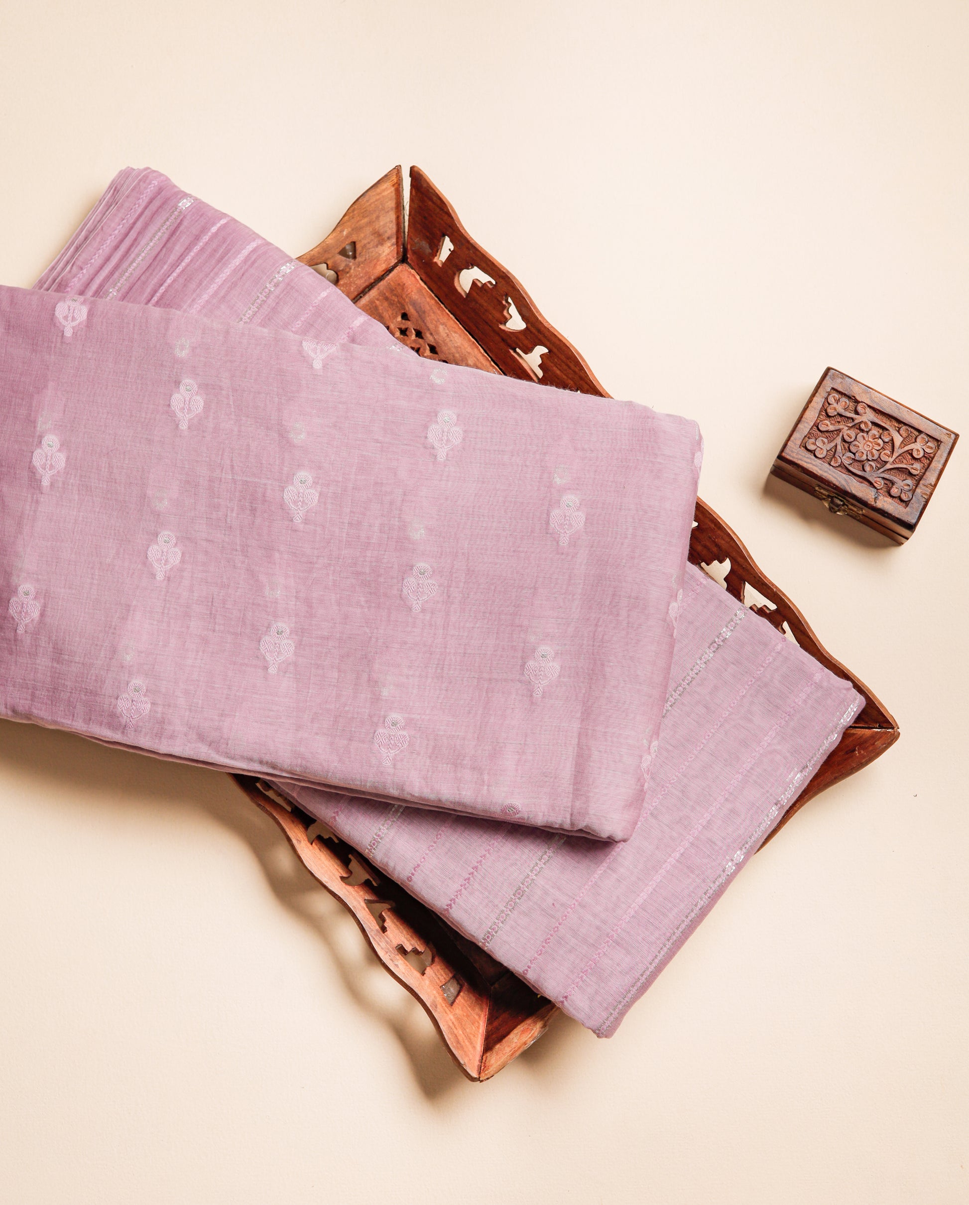 PURE MUL CHANDERI SELF EMBROIDERED FABRICS