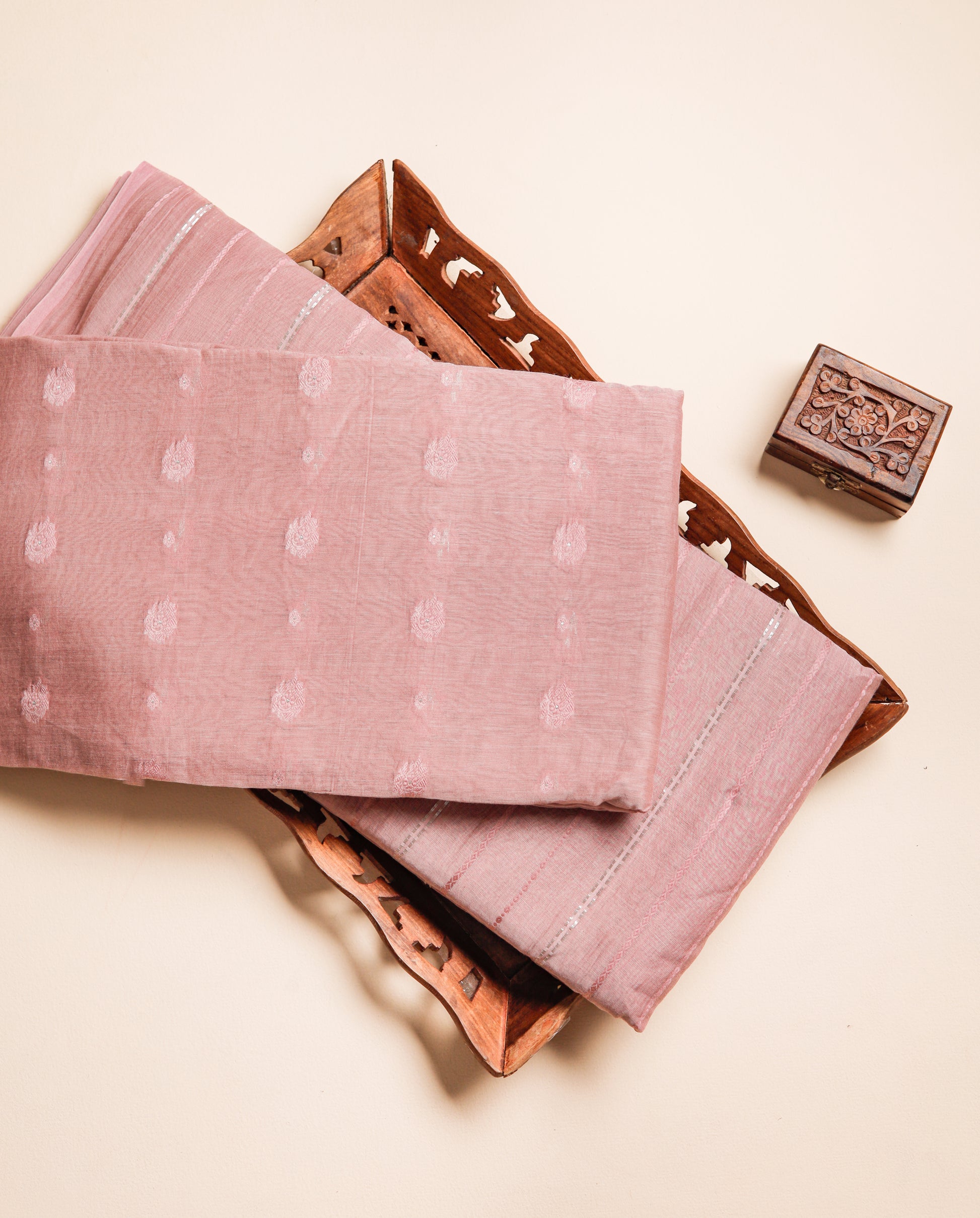 PURE MUL CHANDERI SELF EMBROIDERED FABRICS