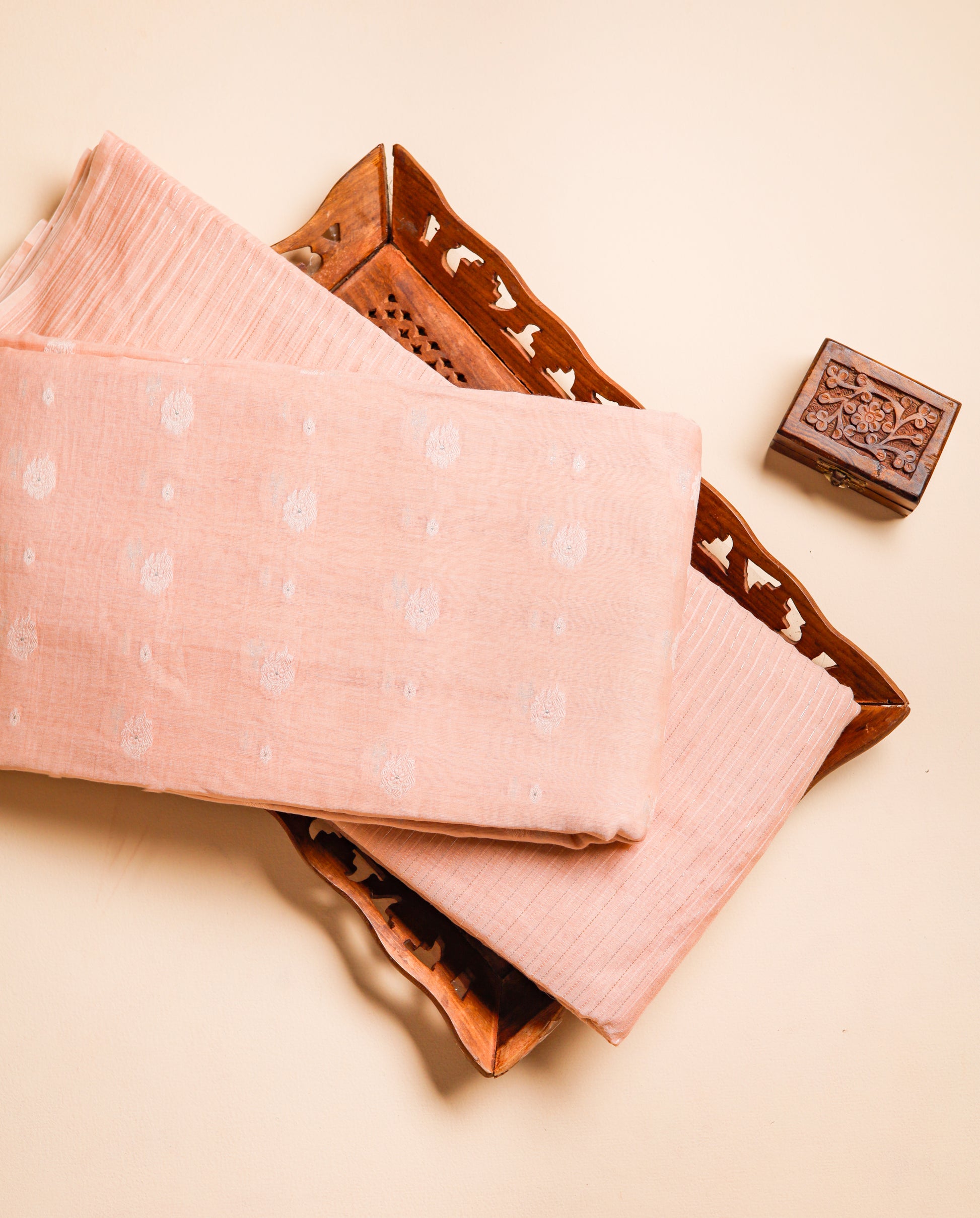 PURE MUL CHANDERI SELF EMBROIDERED FABRICS