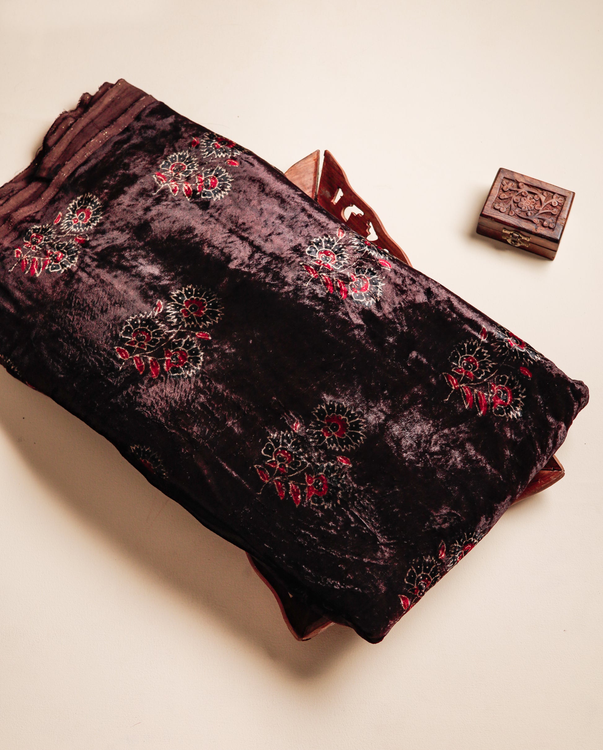 VELVET AJRAKH PRINTED FABRIC