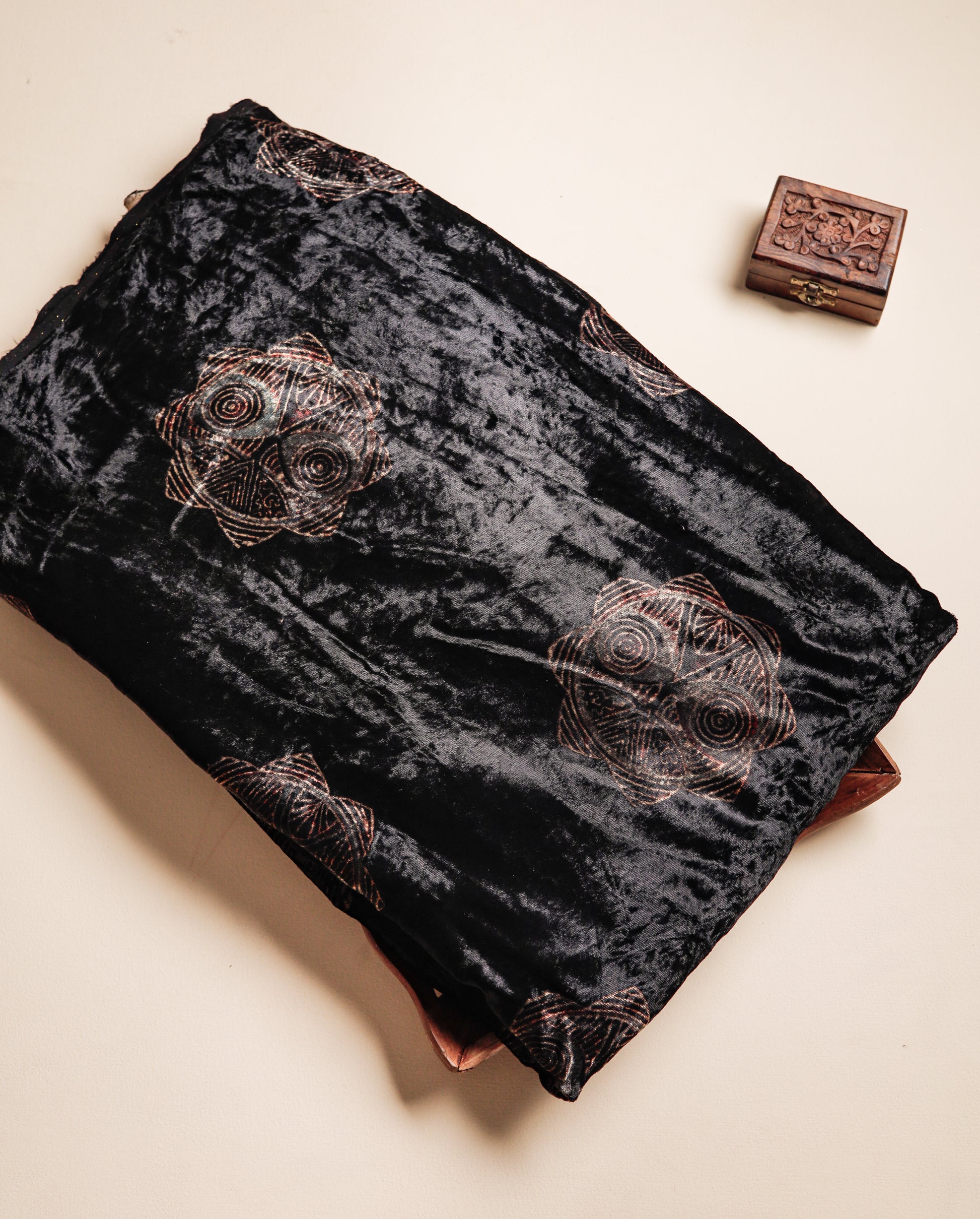 VELVET AJRAKH PRINTED FABRIC