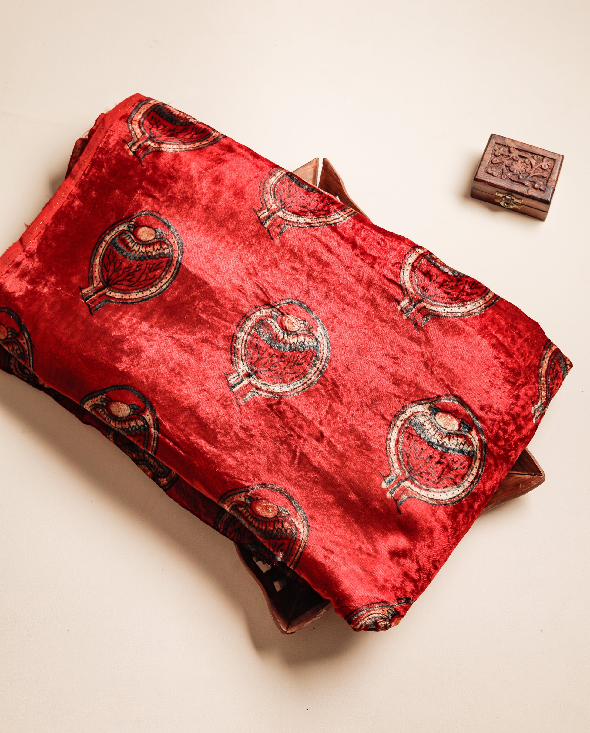 VELVET AJRAKH PRINTED FABRIC