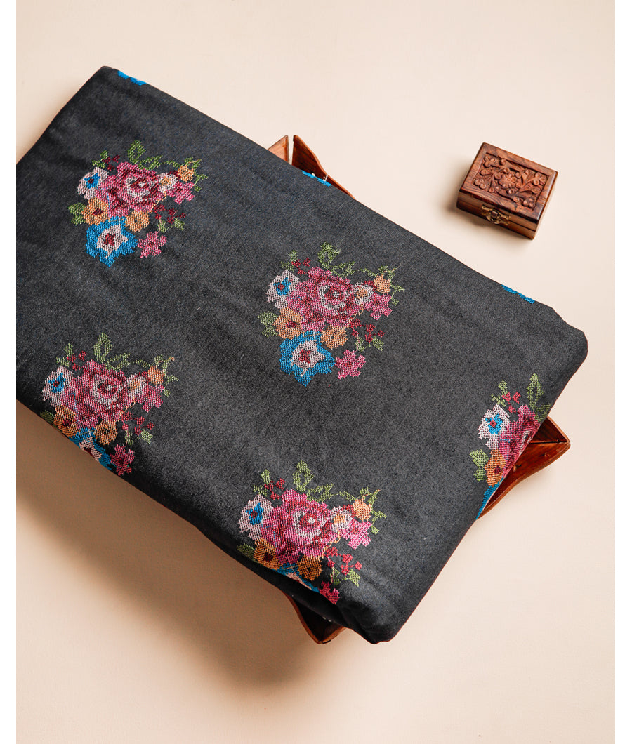 DENIM EMBROIDERED FABRIC