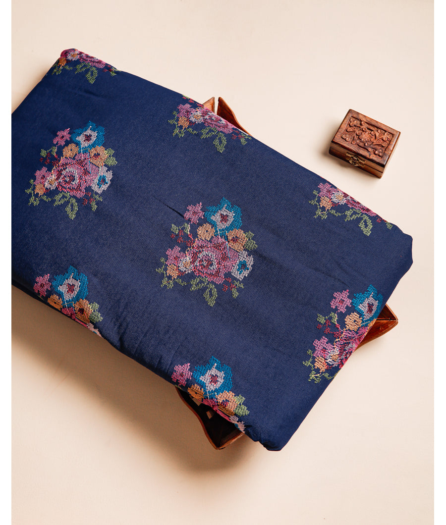 DENIM EMBROIDERED FABRIC