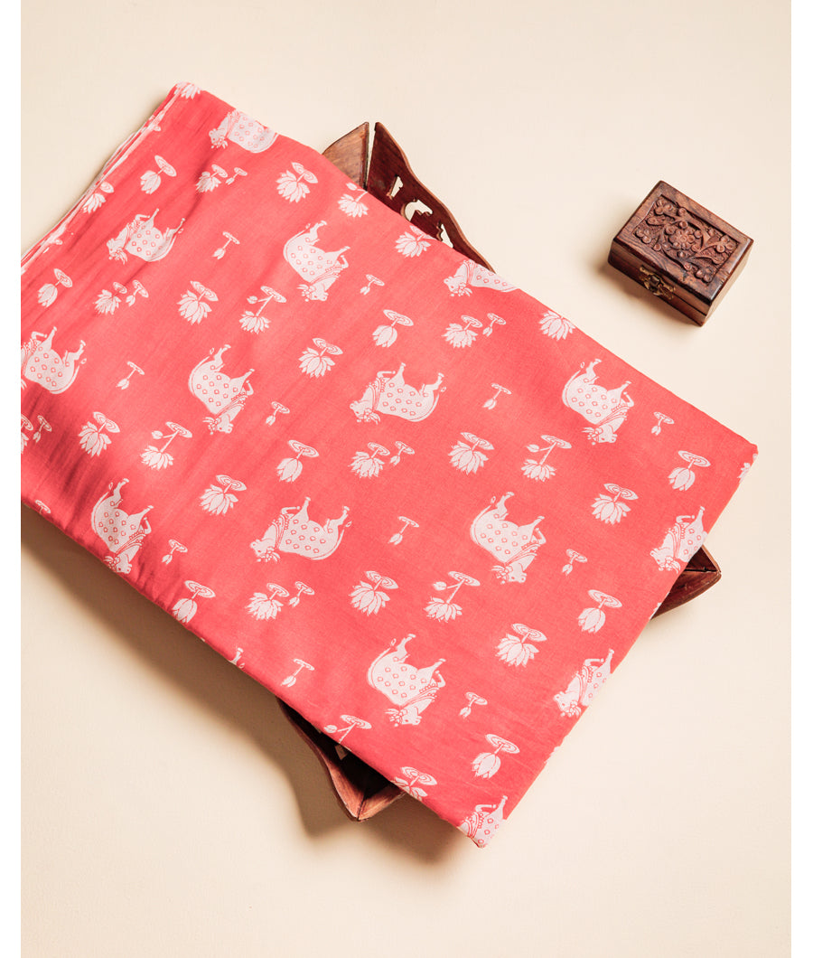 PURE MUL COTTON PICHWAI PRINTED FABRIC