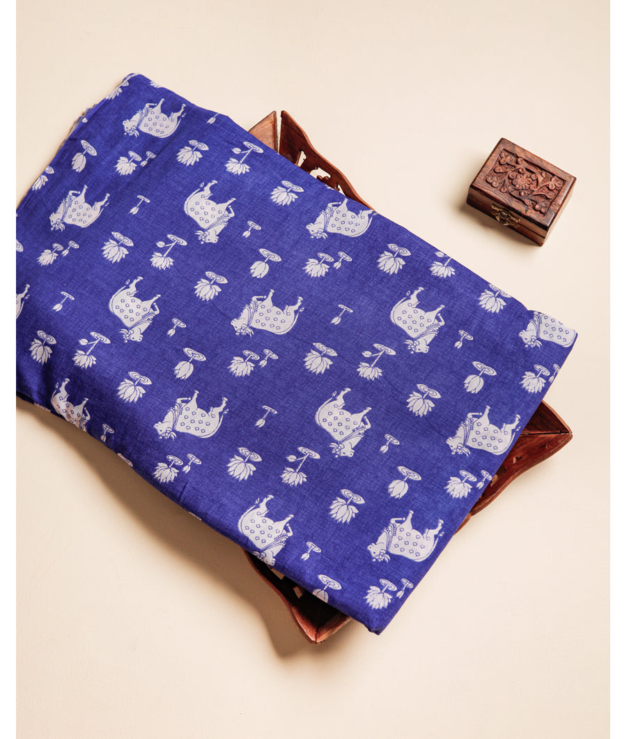 PURE MUL COTTON PICHWAI PRINTED FABRIC