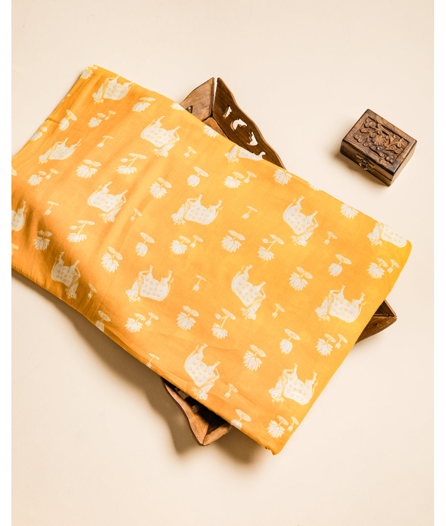 PURE MUL COTTON PICHWAI PRINTED FABRIC